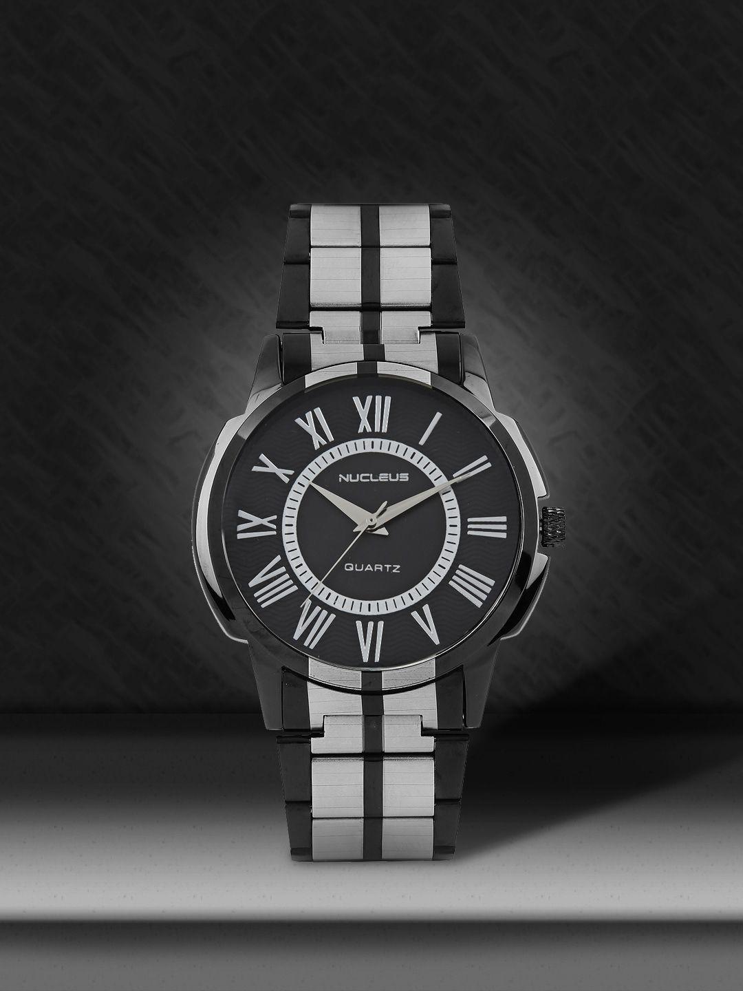 nucleus men black dial & multicoloured bracelet style straps analogue watch nlg2bb-black
