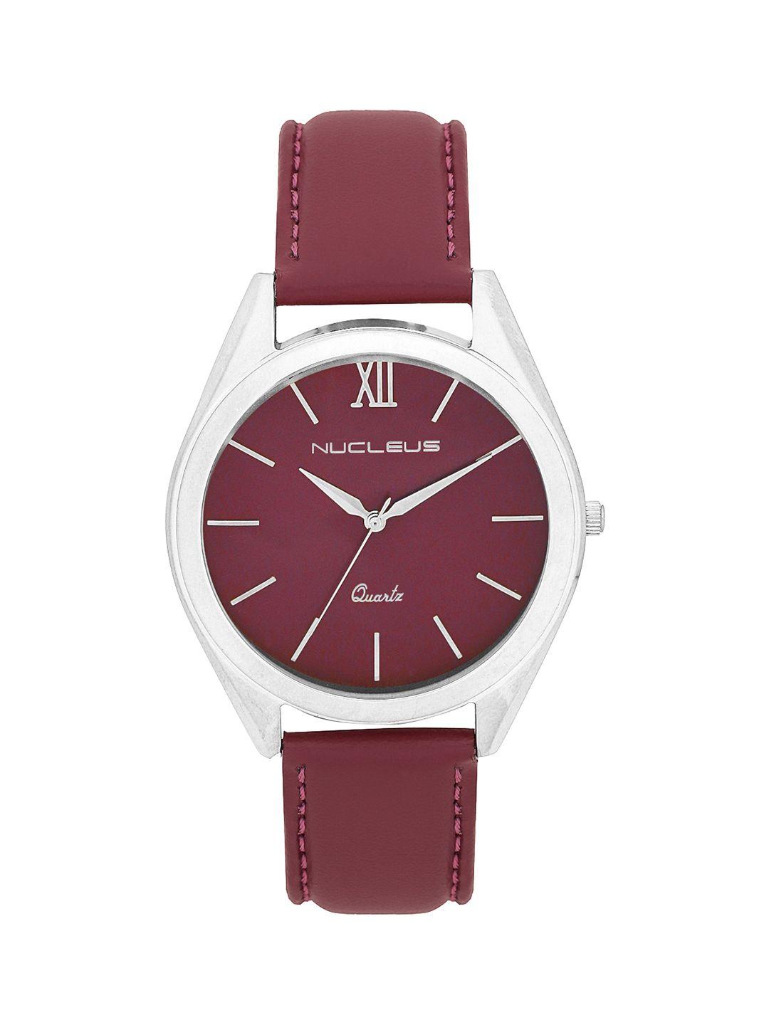 nucleus unisex maroon analogue watch nmksmm