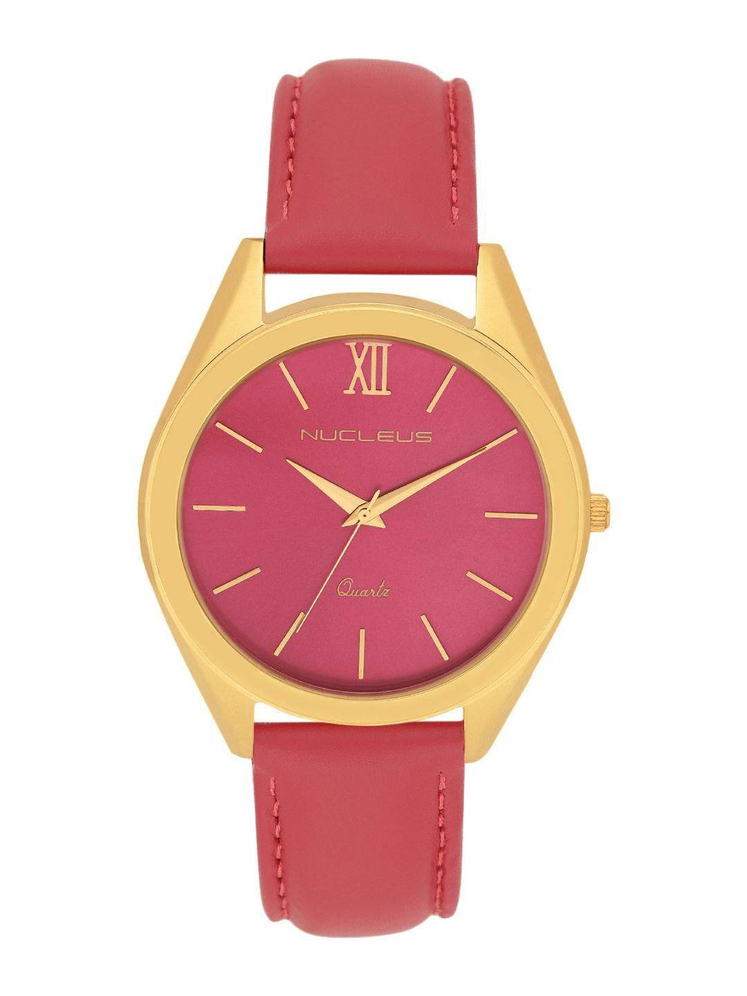 nucleus unisex red & gold-toned analogue watch nmkgrr2