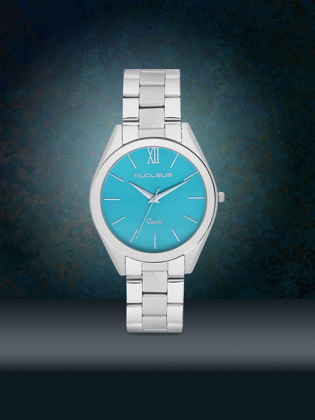 nucleus women silver-toned & blue analogue watch nmksssbi