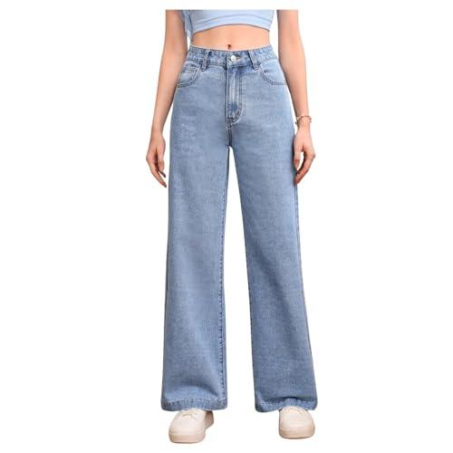 nucouths women denim stretchable wide leg high waist premium ice blue jeans for women baggy blue jeans for women | size-28 (wd_iceblue_prem_01q_28)