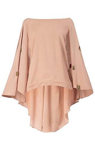 nude embroidered cape top