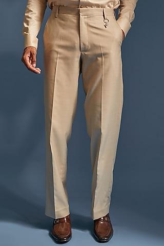 nude italian check suiting trousers