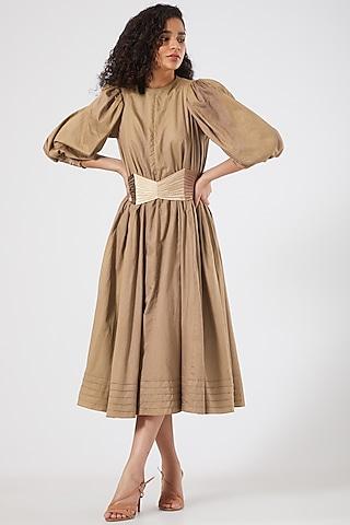 nude a-line dress