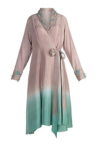 nude embroidered dip dyed tunic