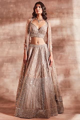 nude embroidered lehenga set