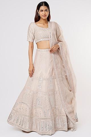 nude embroidered lehenga set