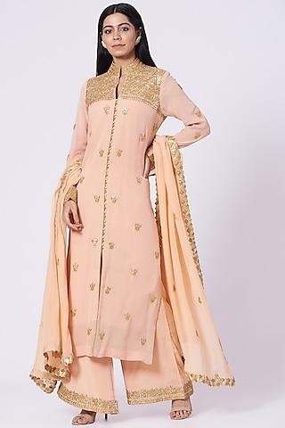 nude gota hand embroidered kurta set