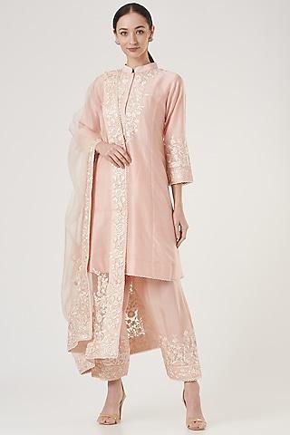 nude parsi-gara embroidered kurta set