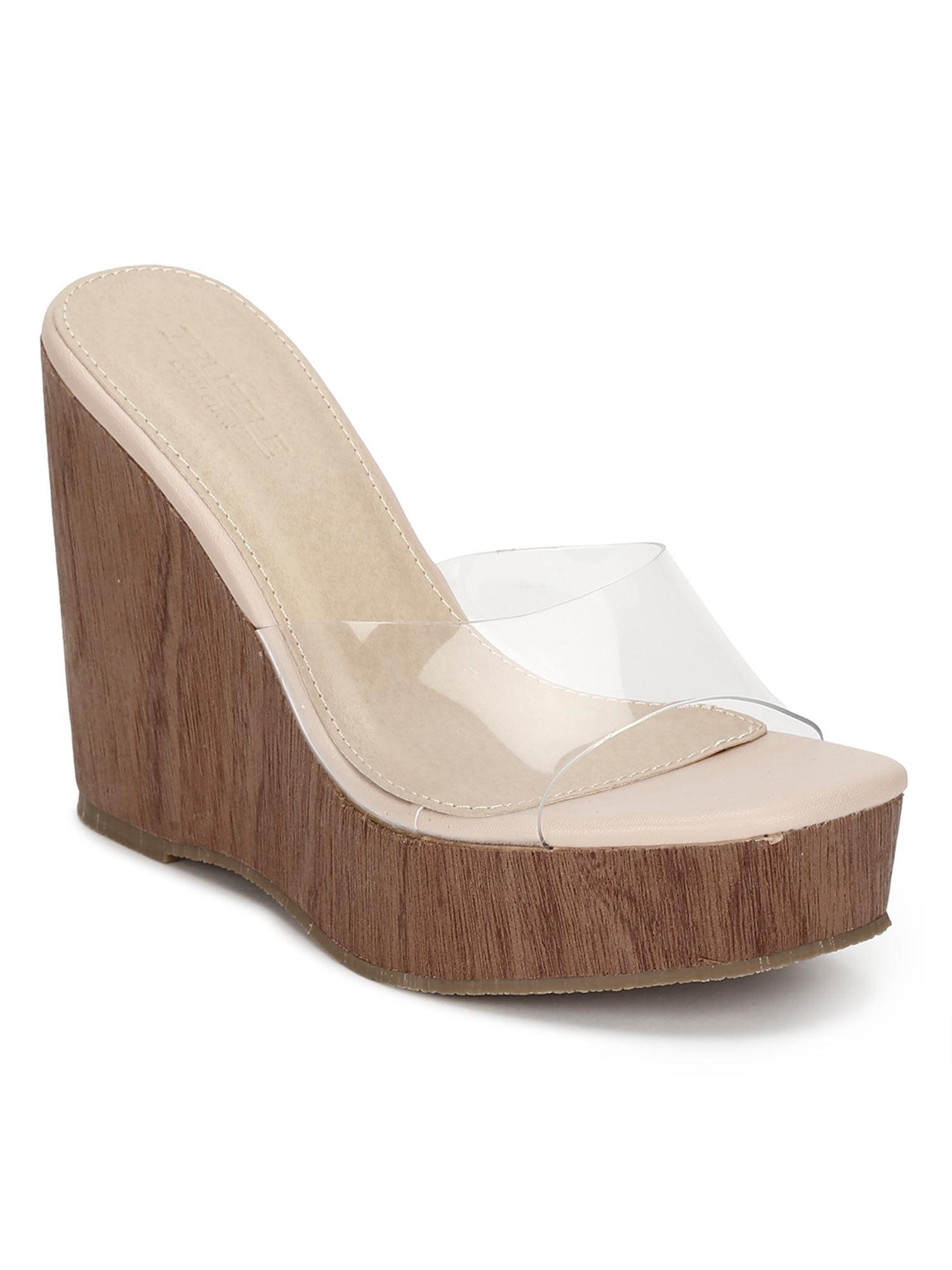 nude solid wedges