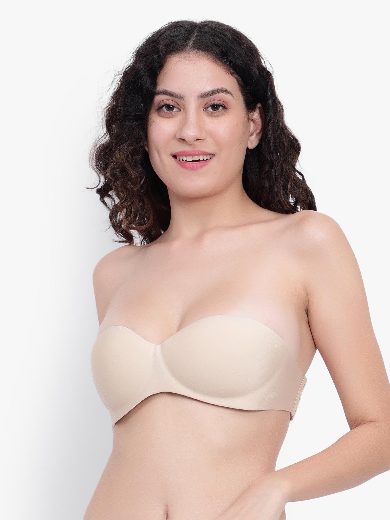 nudewomen underwired heavily padded bandeau backless bra