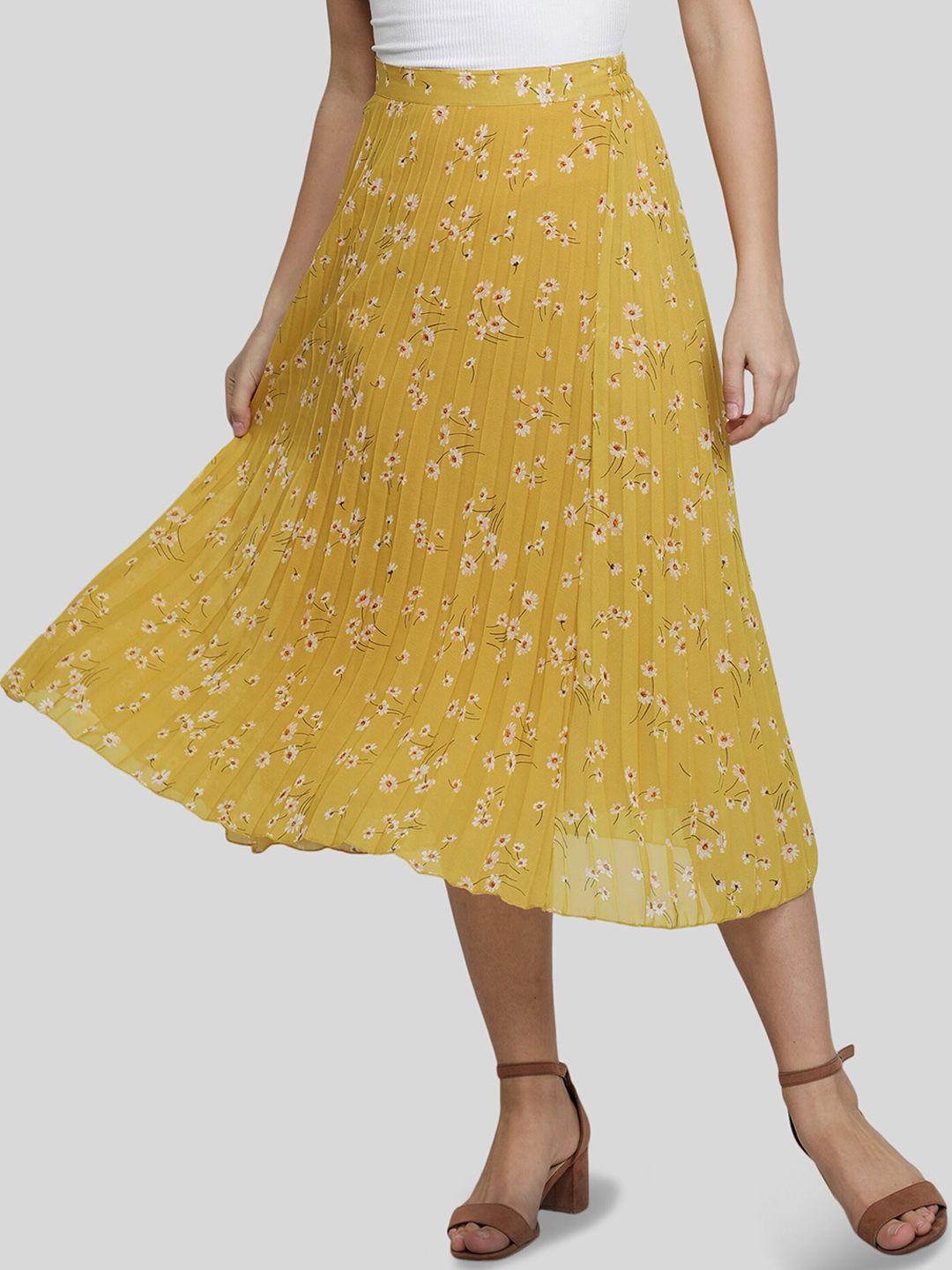 nuevosdamas a line printed pleated skirt