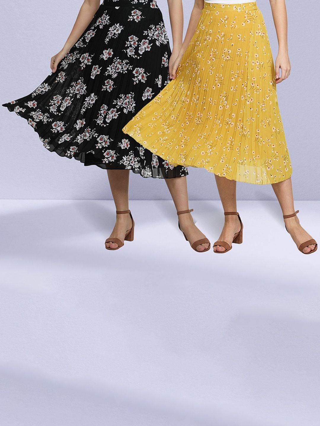 nuevosdamas pack of 2 printed midi skirts