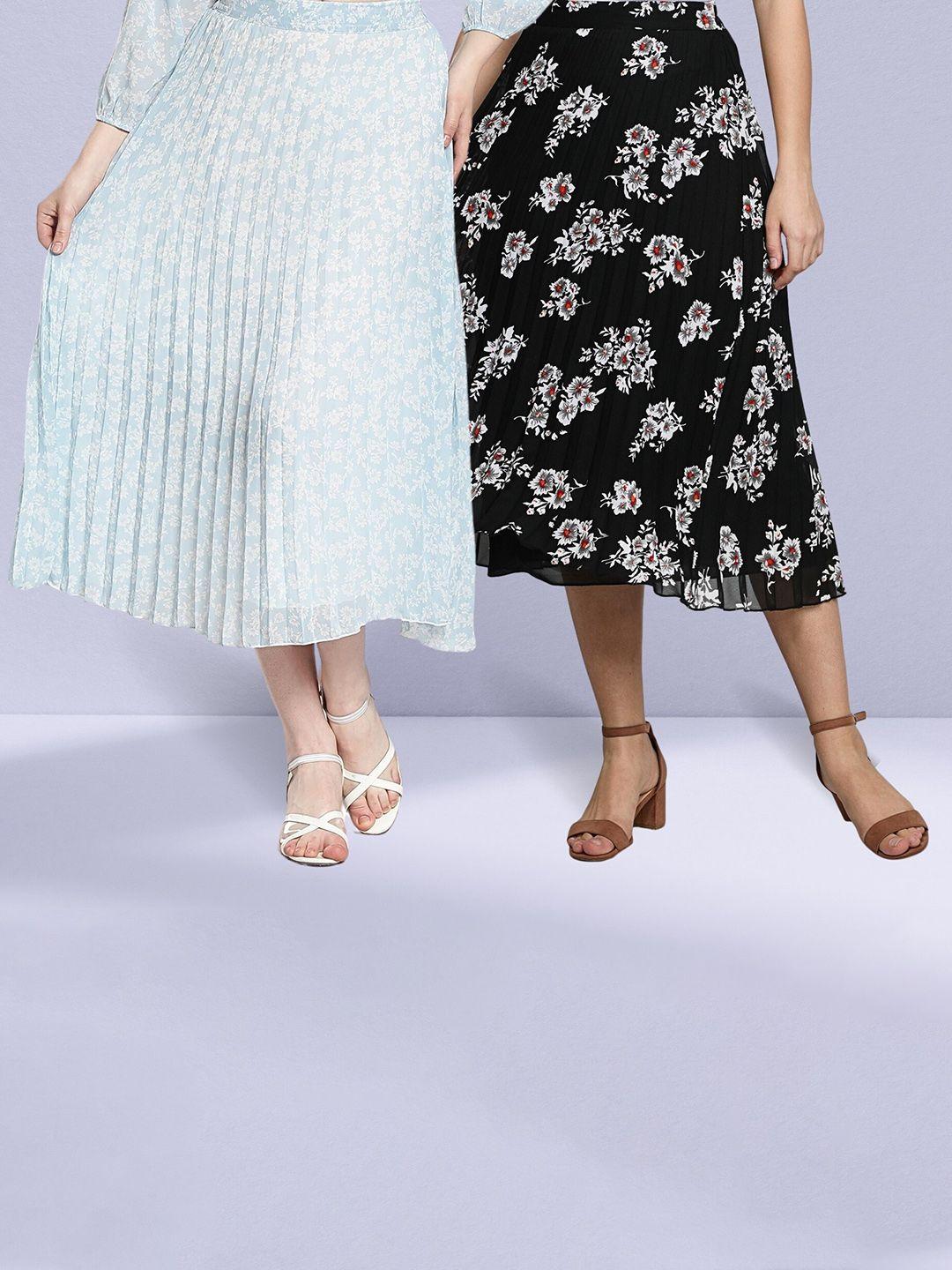 nuevosdamas pack of 2 printed midi skirts