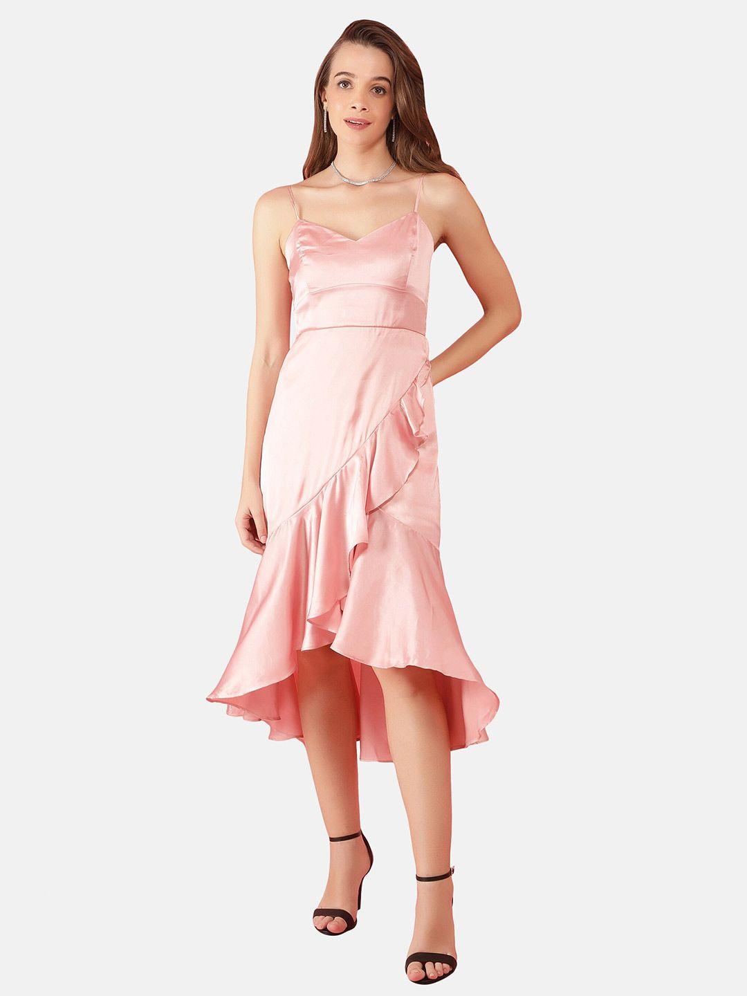 nuevosdamas pink satin midi dress