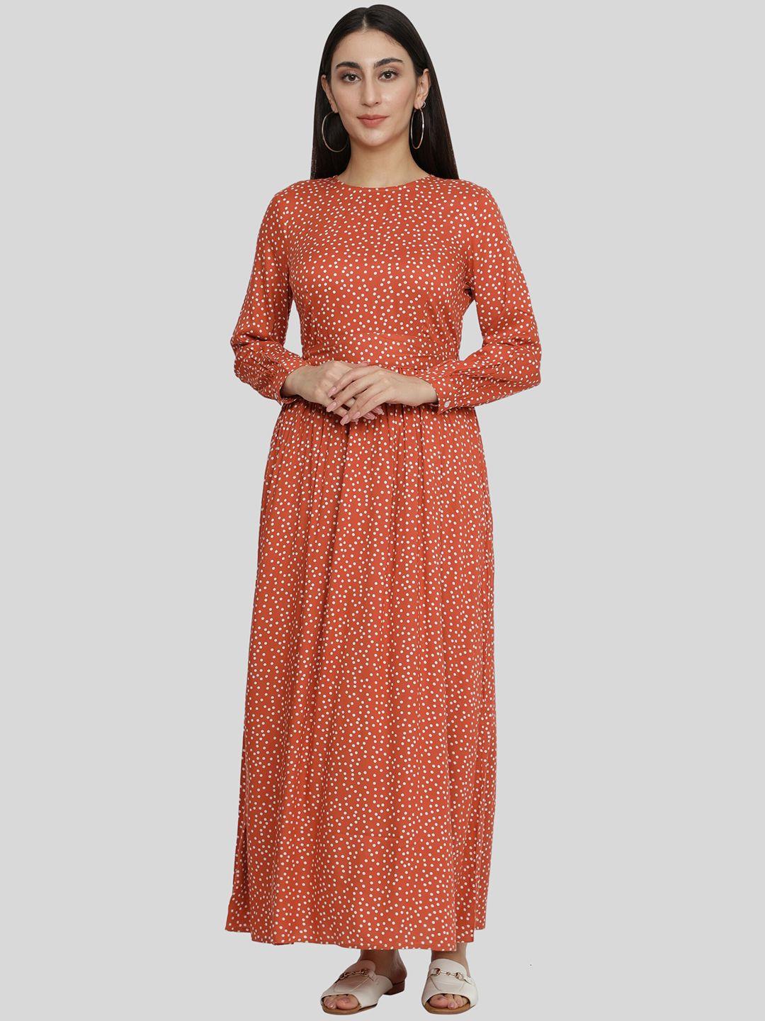 nuevosdamas polka dot printed maxi dress