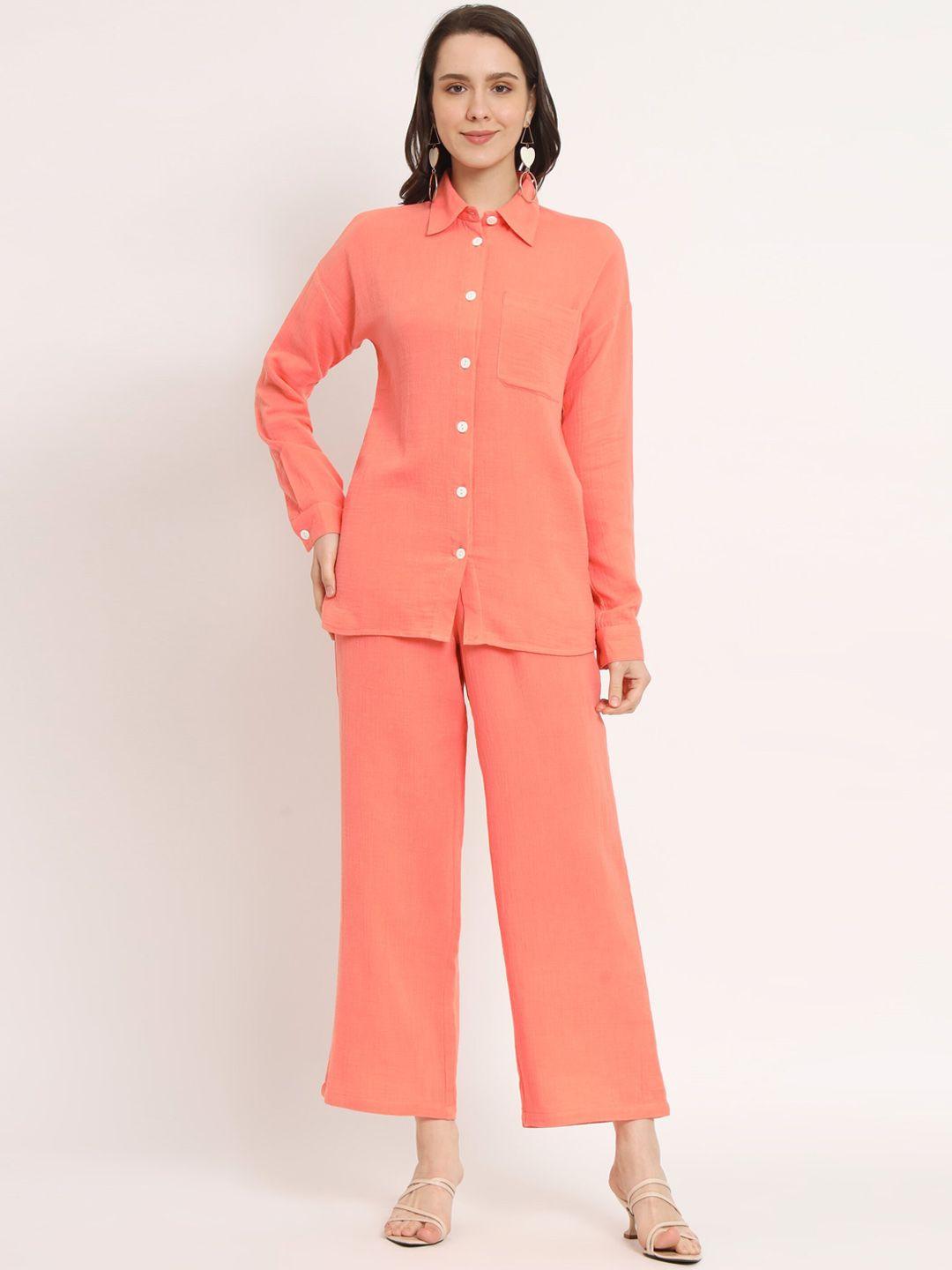 nuevosdamas pure cotton shirt with trousers