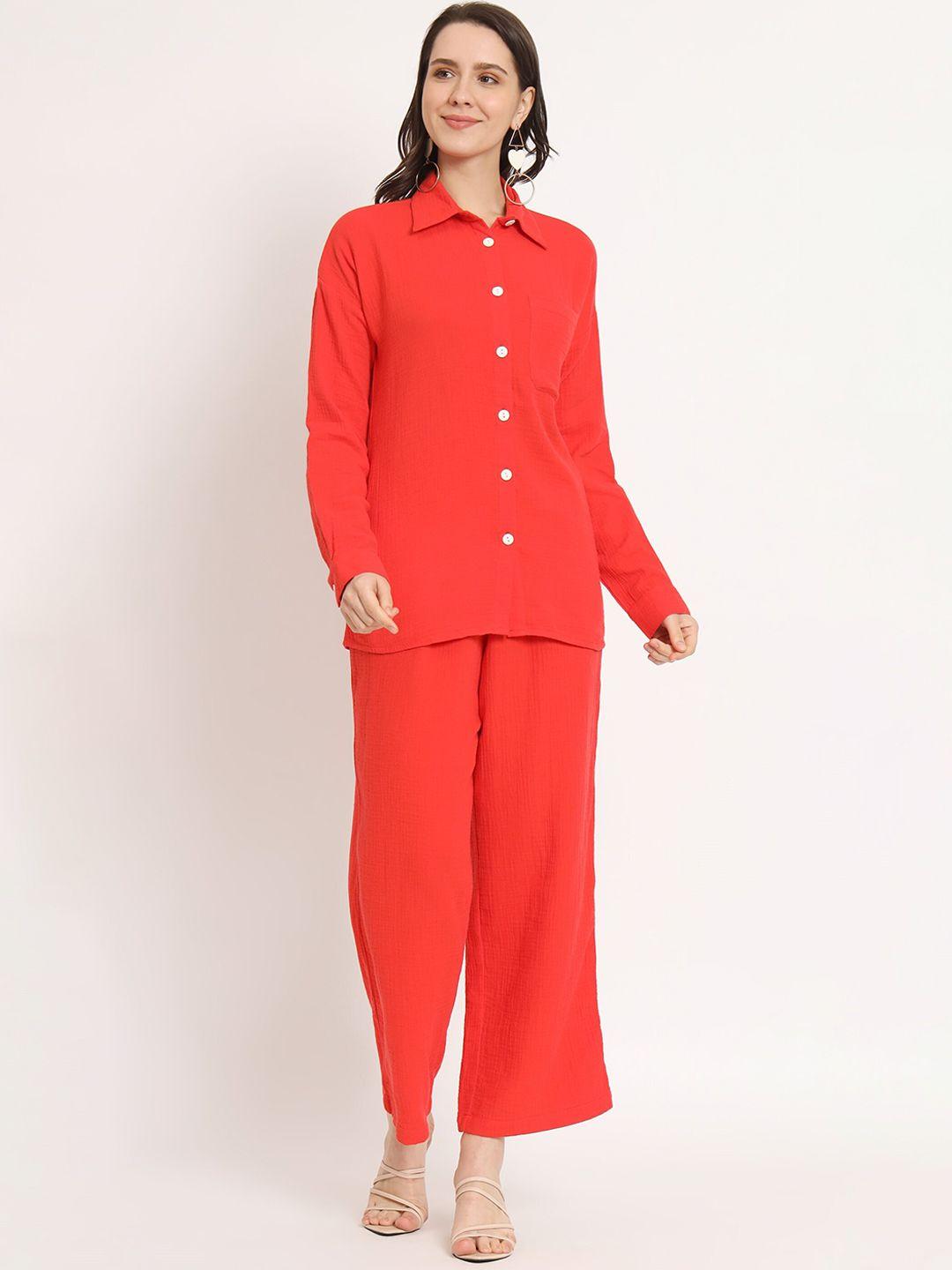 nuevosdamas pure cotton shirt with trousers