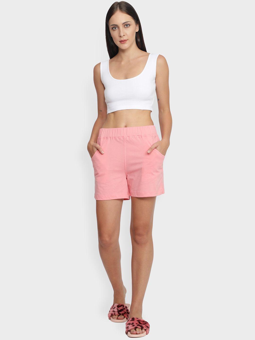 nuevosdamas women mid-rise cotton shorts