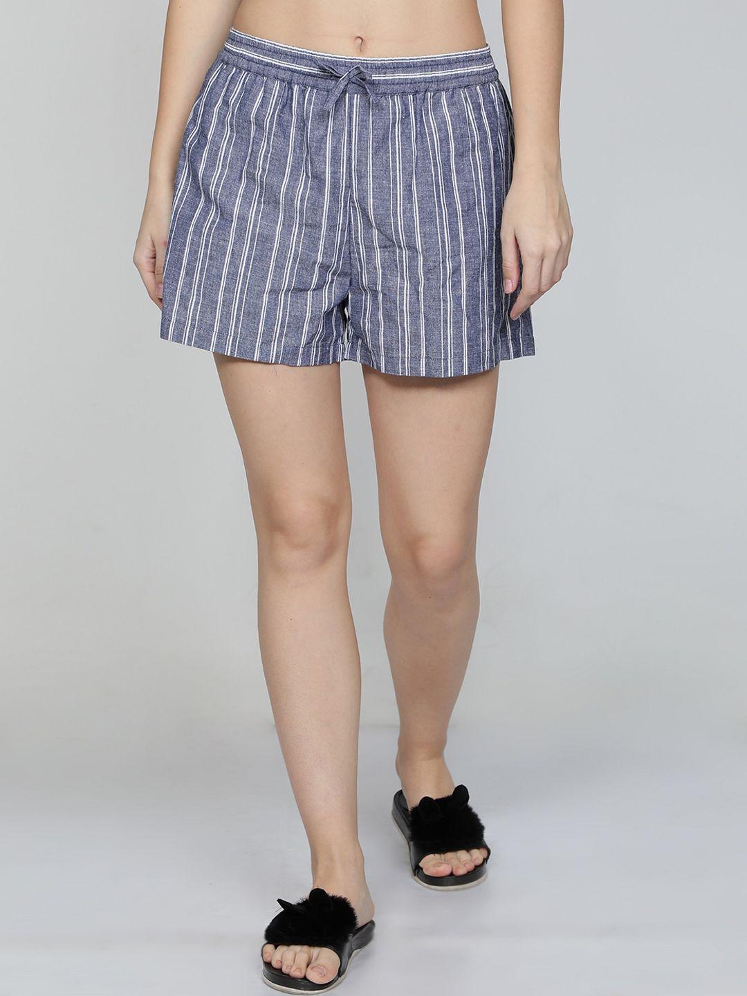 nuevosdamas women striped moisture wicking cotton basic shorts