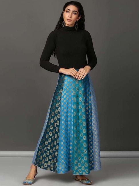 nuhh-blue-multi-confetti-gerogette-panel-skirt
