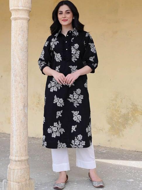 nuhh black zahra siyah kurta with pant