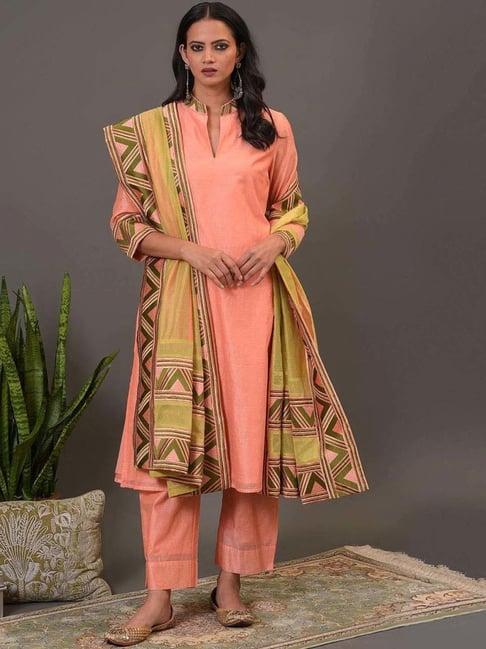 nuhh niran coral shell kurta set