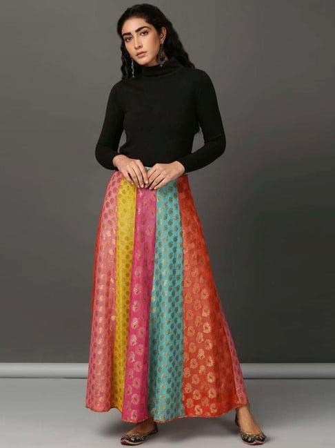 nuhh pink multi confetti gerogette panel skirt