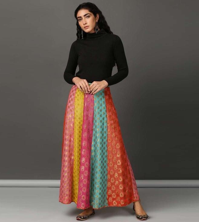 nuhh pink multi confetti gerogette panel skirt