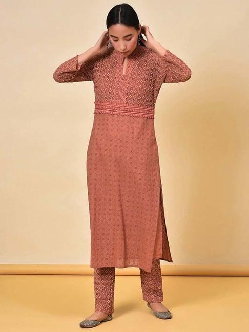 nuhh susegad ace with lace kurta & pant set