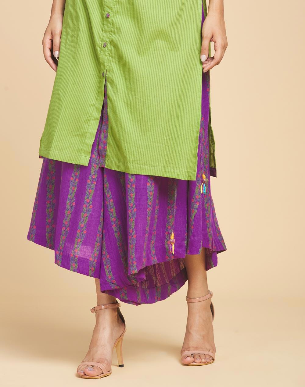 nuindian purple cotton printed salwar