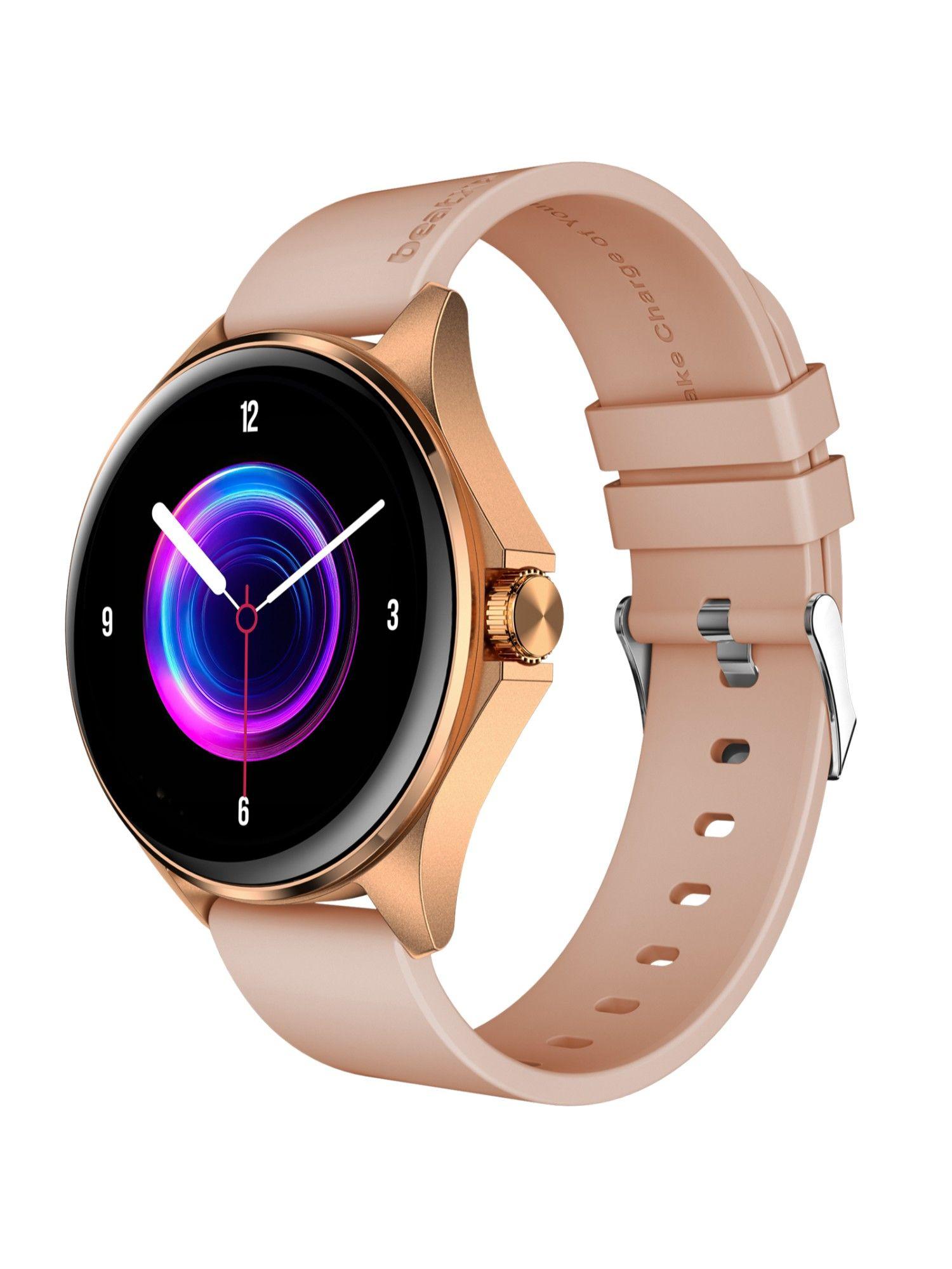 nuke 1.30'' super amoled display, bluetooth calling smartwatch - gold