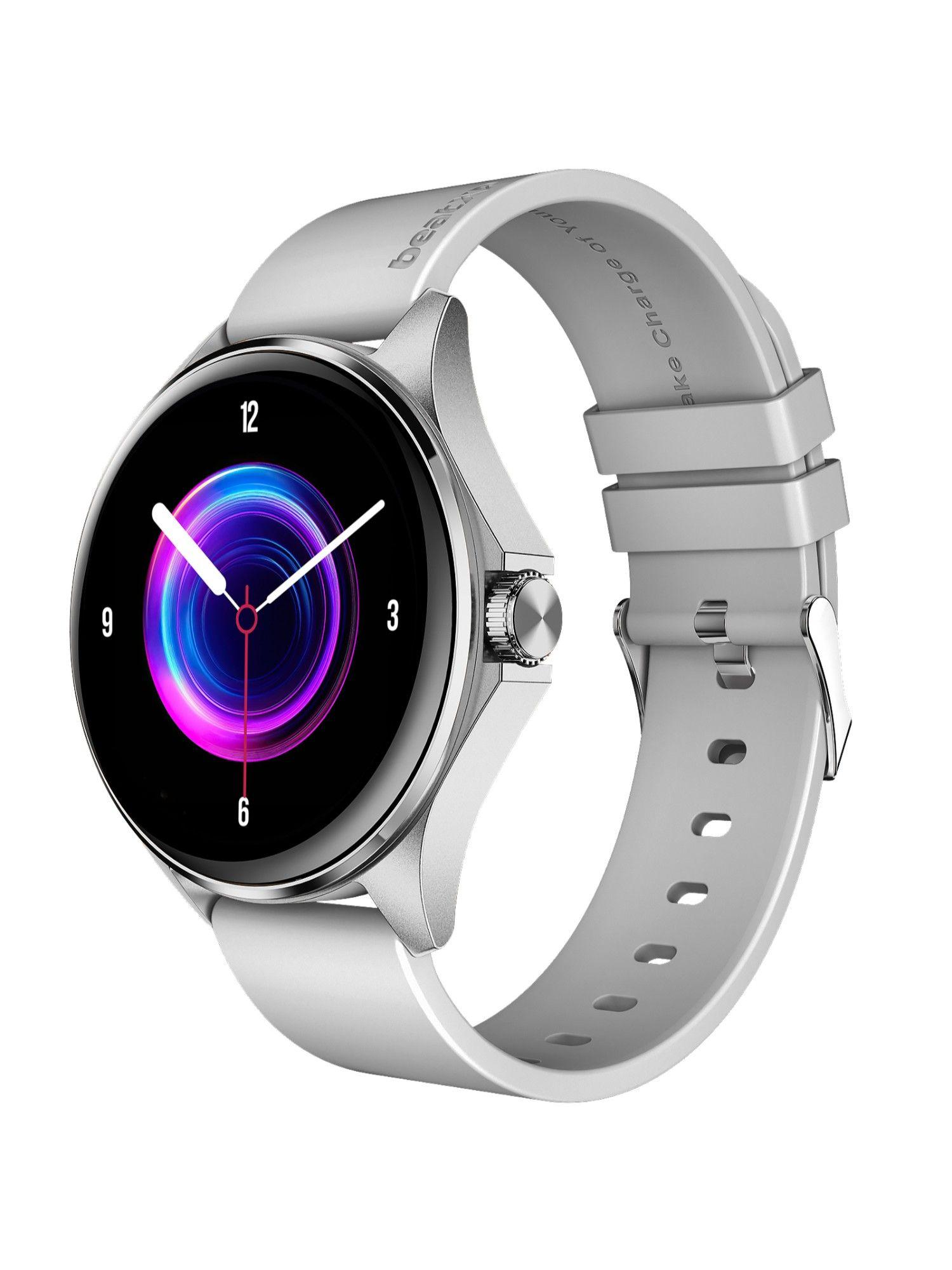 nuke 1.30'' super amoled display, bluetooth calling smartwatch - silver