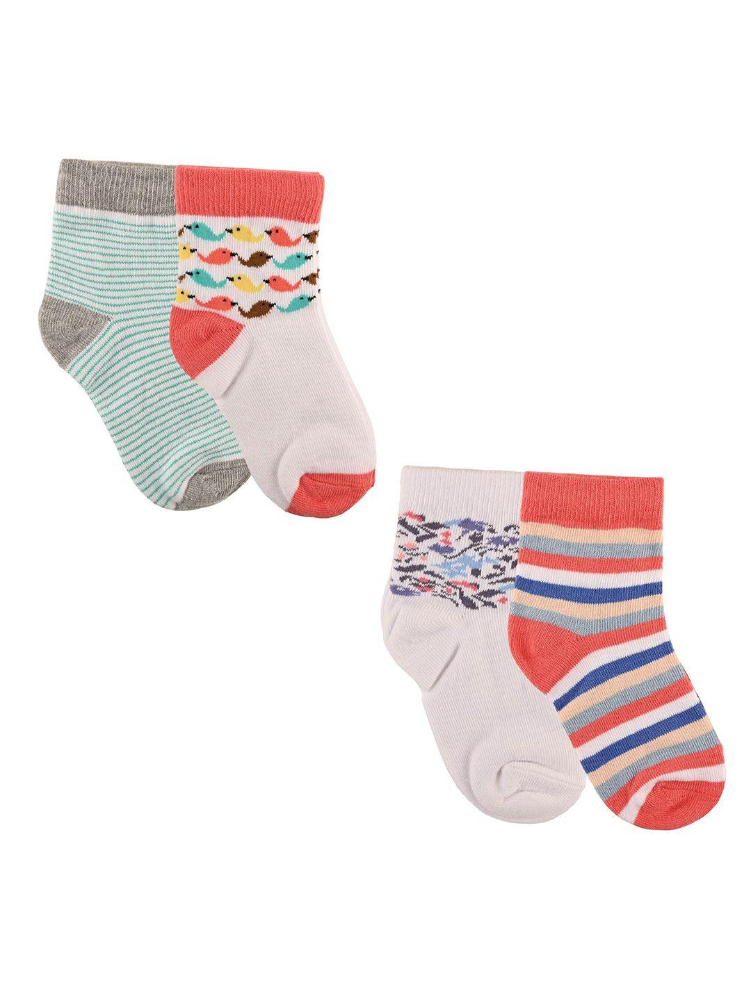 nuluv girls set of 4 patterned ankle -length socks