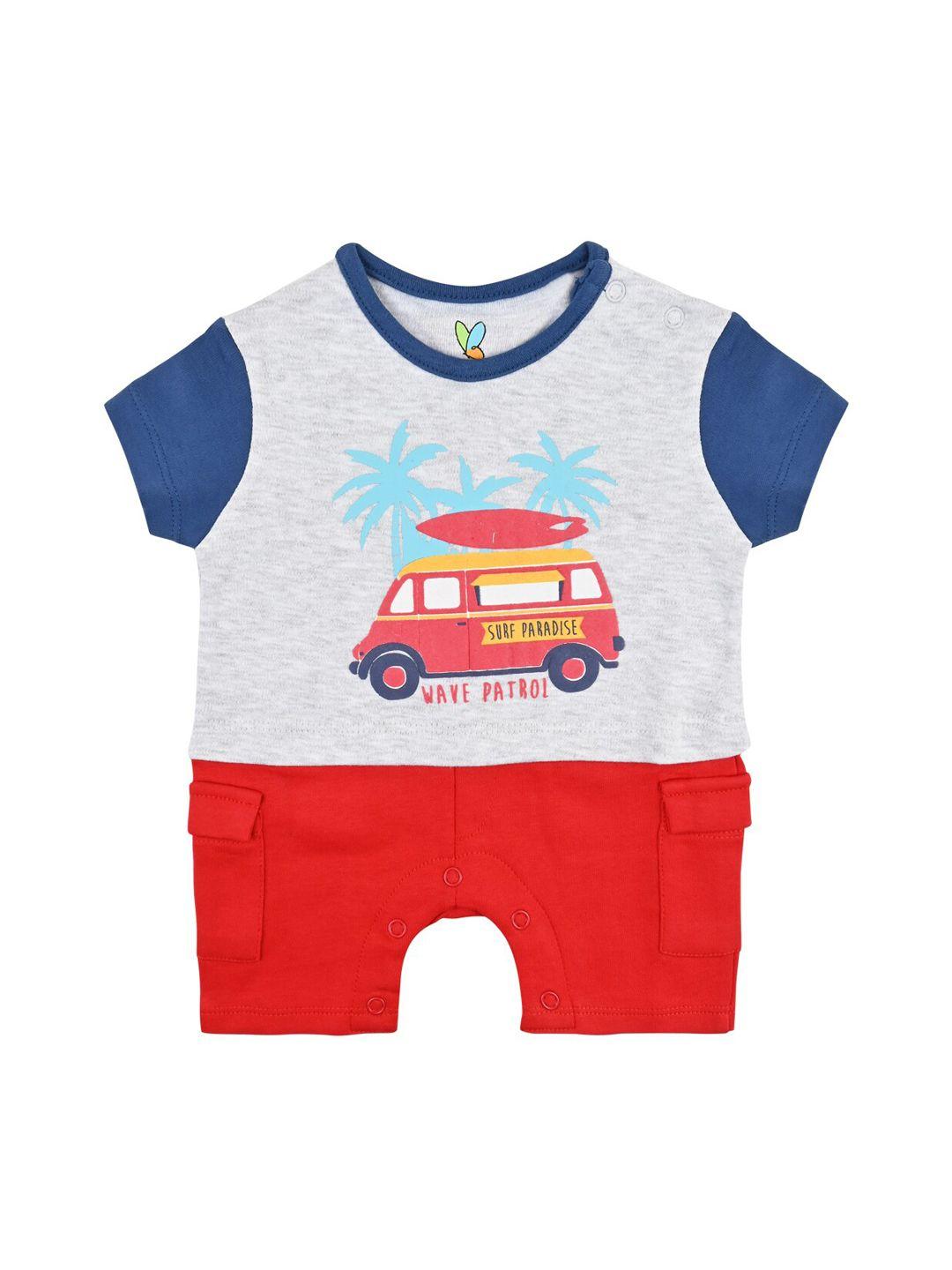 nuluv kids graphic-printed pure cotton rompers
