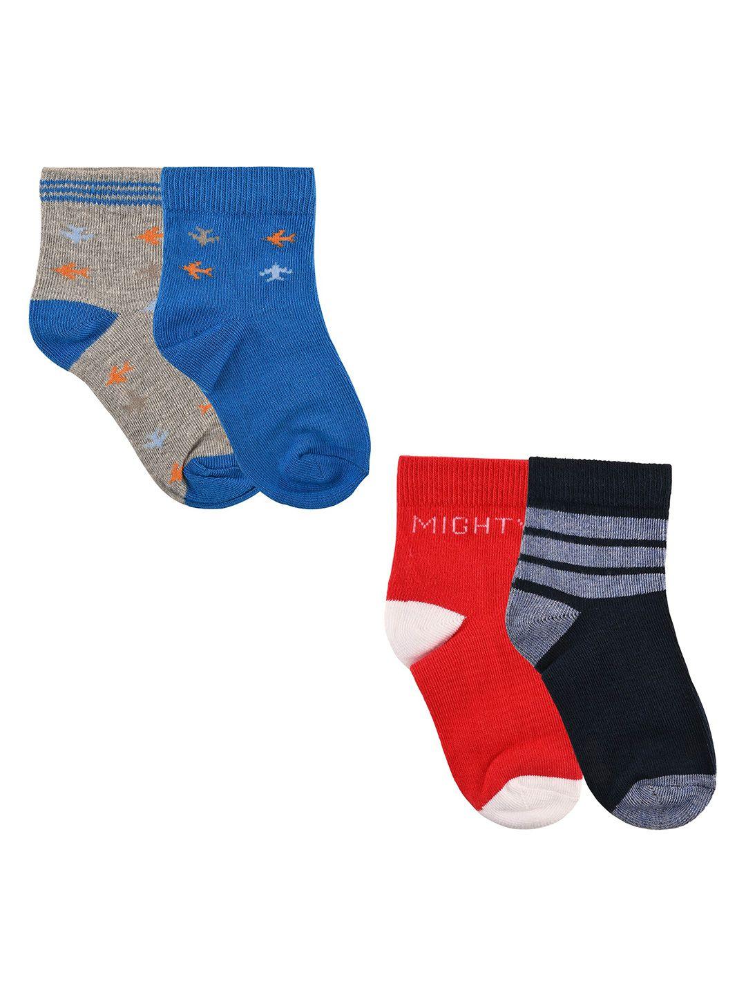 nuluv boys set of 4 patterned ankle length socks