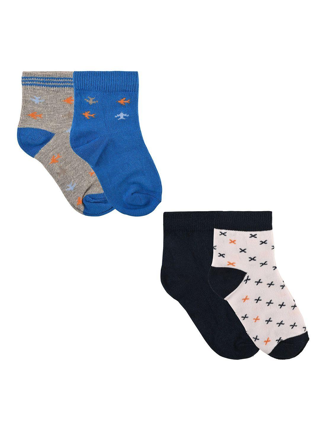 nuluv boys set of 4 patterned ankle length socks