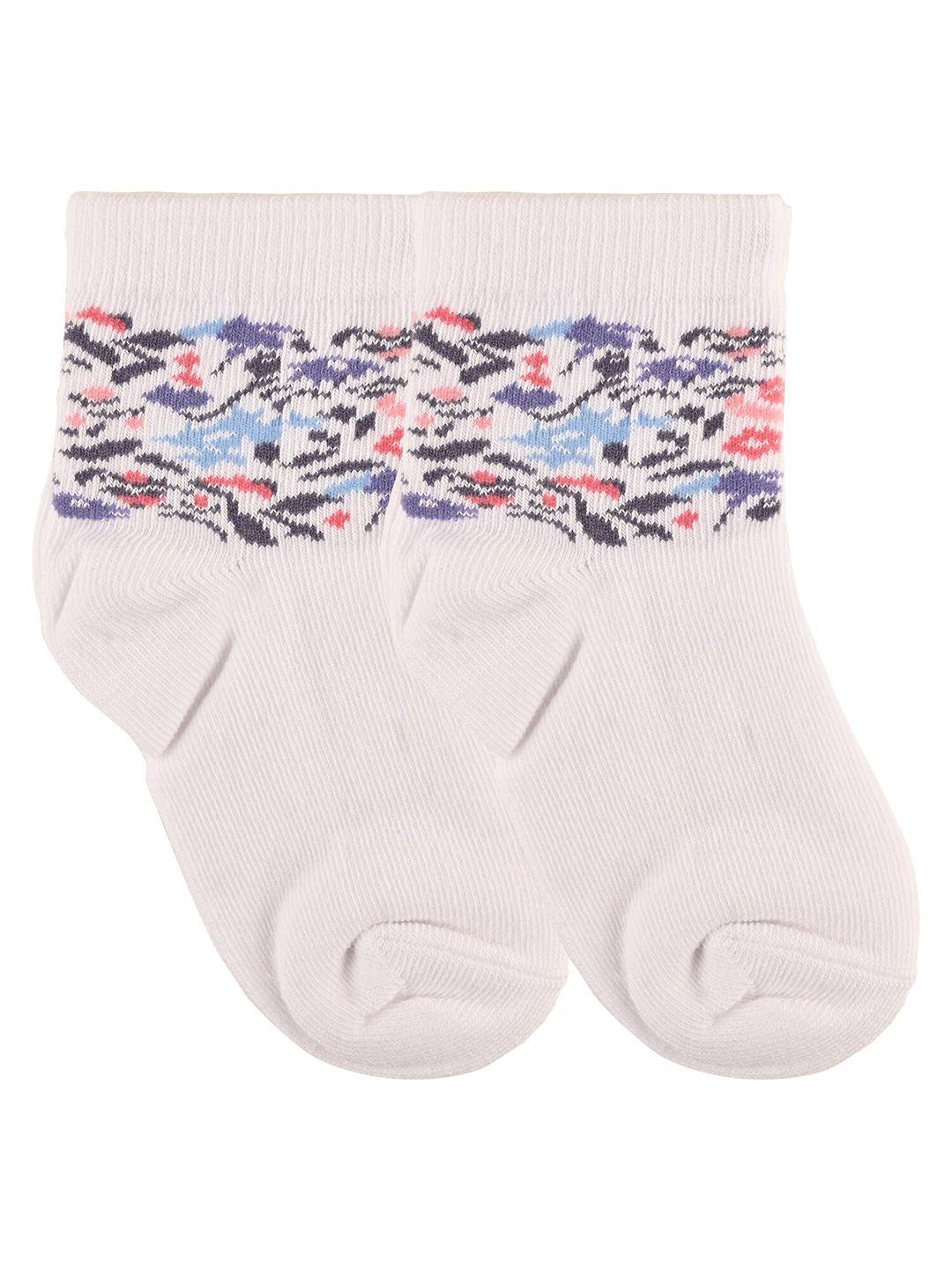 nuluv girls pack of 2 patterned anti-microbial ankle-length socks