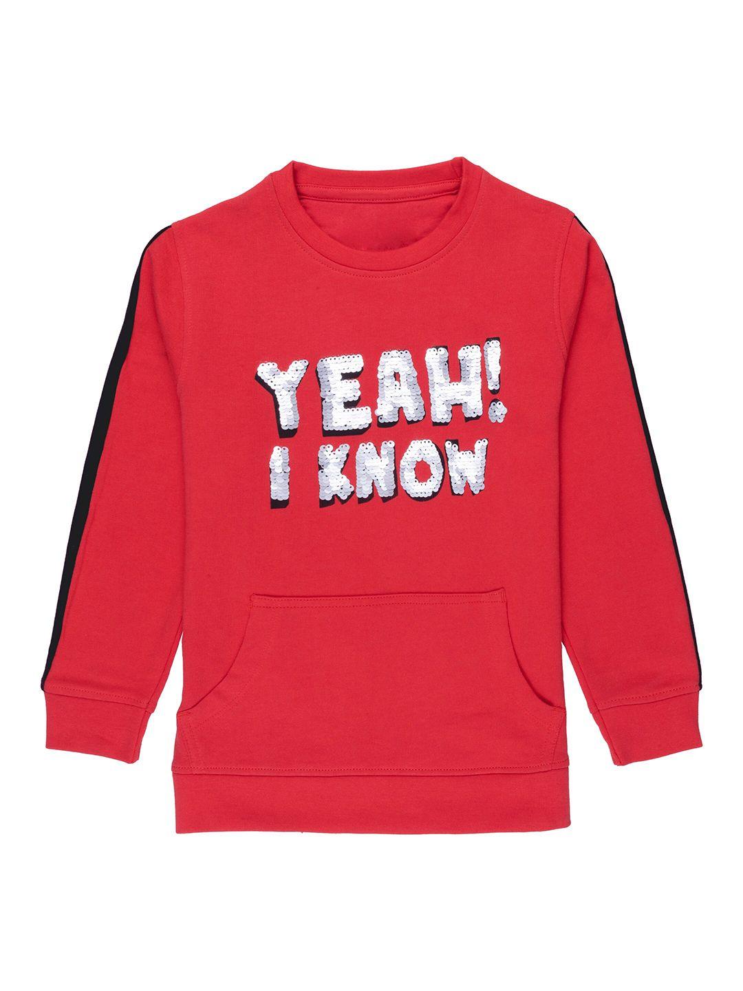 nuluv unisex kids red printed sweatshirt