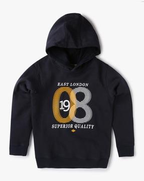 numeric print hoodie