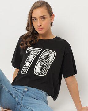 numeric print crew-neck t-shirt