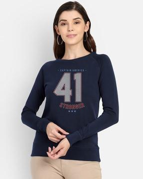 numeric print full sleeves sweatshirt