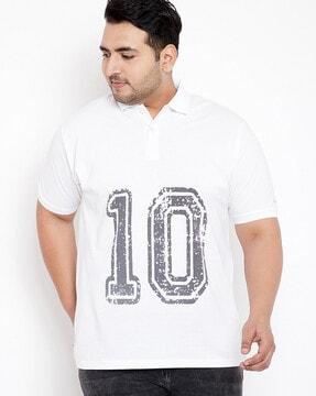 numeric print regular fit polo t-shirt