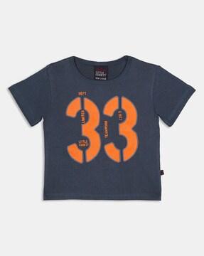 numeric print round-neck t-shirt