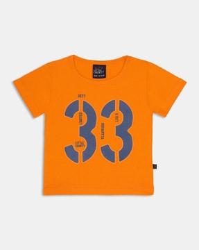 numeric print round-neck t-shirt