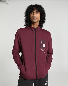 numeric print slim fit zip-front track jacket