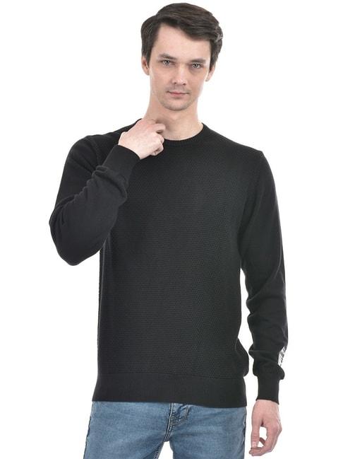 numero uno black cotton regular fit sweater