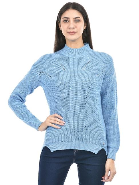 numero uno blue self design sweater