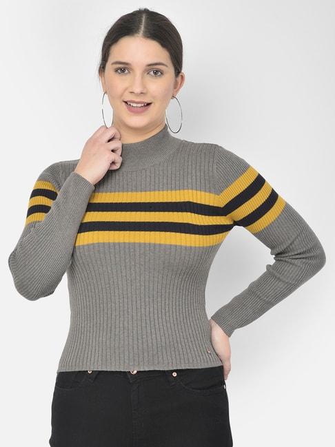numero uno grey cotton striped sweater