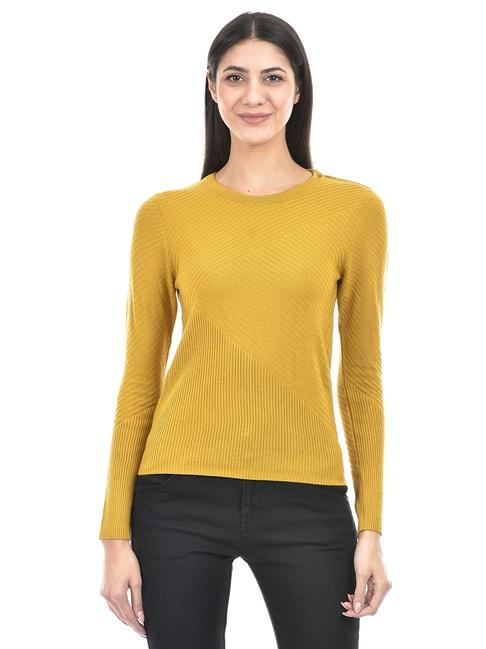 numero uno mustard regular fit sweater